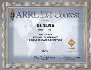 Erster Platz im ARRL International DX Contest (Phone)